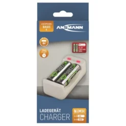 ANSMANN AG Akku-Ladegerät Basic II + 2× AA 1300mAh^ Akku-ladegeräte