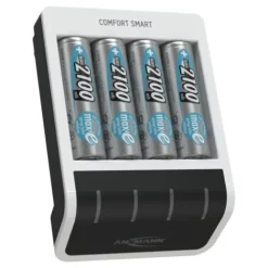 ANSMANN AG Akku-Ladegerät Comfort Smart + 4× AA 2100mAh^ Akku-ladegeräte