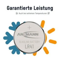 ANSMANN AG Alkaline Knopfzelle LR41 / LR736 / AG3^ Knopfzellen Batterien