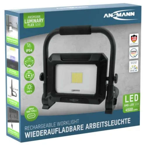 ANSMANN AG Arbeitsstrahler FL50W-R wiederaufladbar 50 W^ Baustrahler