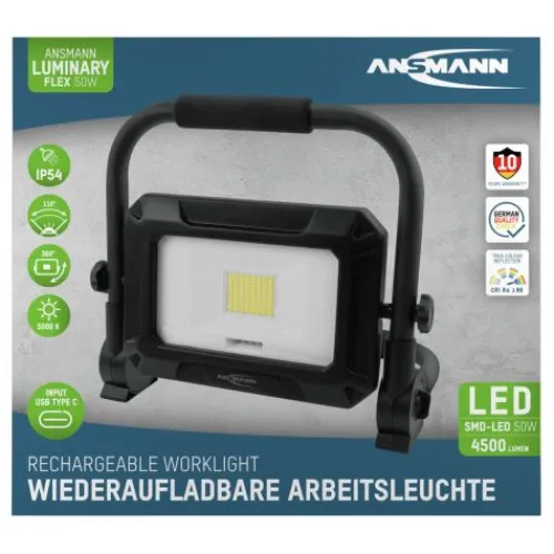ANSMANN AG Arbeitsstrahler FL50W-R wiederaufladbar 50 W^ Baustrahler
