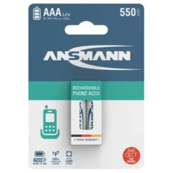 ANSMANN AG Dect NiMH Akku Micro AAA 550 mAh maxE 2er Blister^ Akkus