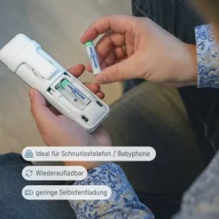 ANSMANN AG Dect NiMH Akku Mignon AA Typ 1800 (min. 1600 mAh) maxE 2er Papierblister^ Akkus