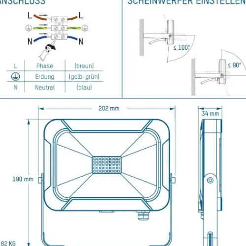 ANSMANN AG Flutlicht WFL1600 kabelgebunden 20 W^ Flutlichter