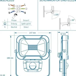 ANSMANN AG Flutlicht WFL800S kabelgebunden 10 W^ Flutlichter