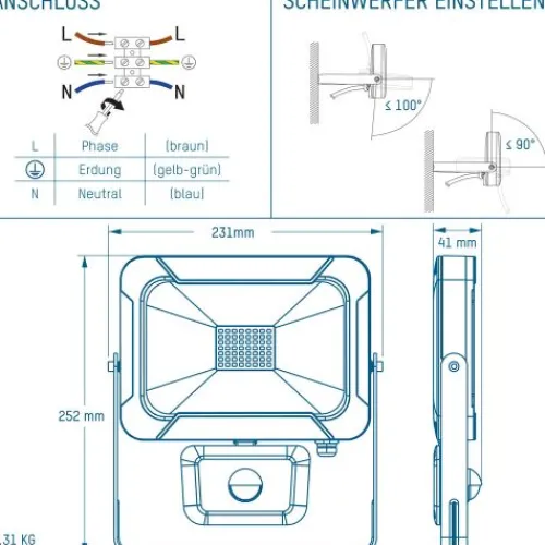 ANSMANN AG Flutlicht WFL2400S kabelgebunden 30 W^ Flutlichter