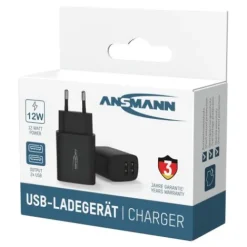 ANSMANN AG Home Charger HC212 schwarz / 2,4 A / 12 W / 2 Port^ Usb-ladegeräte