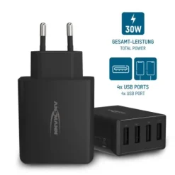 ANSMANN AG Home Charger HC430 schwarz / 6 A / 30 W / 4 Port^ Usb-ladegeräte