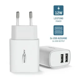 ANSMANN AG Home Charger HC212 weiß / 2,4 A / 12 W / 2 Port^ Usb-ladegeräte