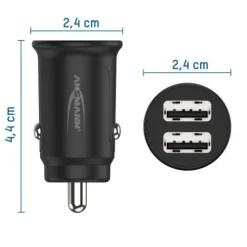 ANSMANN AG In-Car-Charger CC212 / 2,4 A / 12 W / 2 Port^ Usb-ladegeräte