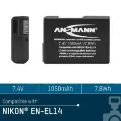 ANSMANN AG Kamera-Akku A-Nik EN EL 14^ Kamera-akkus