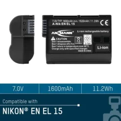 ANSMANN AG Kamera-Akku A-Nik EN EL 15^ Kamera-akkus