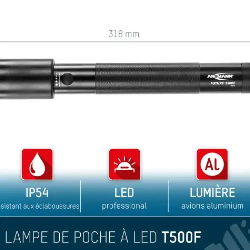 ANSMANN AG LED Taschenlampe Future T500F batteriebetrieben^ Taschenlampen
