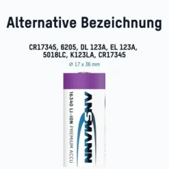 ANSMANN AG Li-Ion Akku 16340 / RCR123 850 mAh^ Akkus