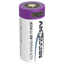 ANSMANN AG Li-Ion Akku 16340 / RCR123 850 mAh mit USB Typ-C Ladebuchse^ Akkus