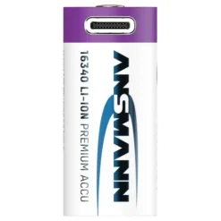 ANSMANN AG Li-Ion Akku 16340 / RCR123 850 mAh mit USB Typ-C Ladebuchse^ Akkus
