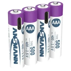 ANSMANN AG Li-Ion Akkus Micro AAA Typ 500 (min. 400 mAh) 4er Papierblister^ Akkus
