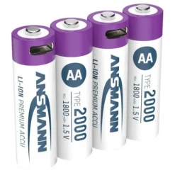 ANSMANN AG Li-Ion Akkus Mignon AA Typ 2000 (min. 1800 mAh) 4er Papierblister^ Akkus