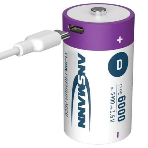ANSMANN AG Li-Ion Akkus Mono D Typ 6000 (min. 5400 mAh) 2er Papierblister^ Akkus