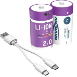 ANSMANN AG Li-Ion Akkus Mono D Typ 6000 (min. 5400 mAh) 2er Papierblister^ Akkus