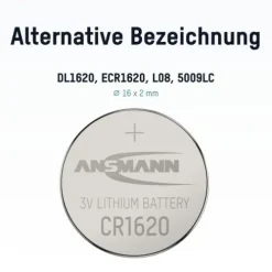 ANSMANN AG Lithium Knopfzelle CR1620^ Knopfzellen Batterien