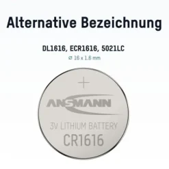 ANSMANN AG Lithium Knopfzelle CR1616^ Knopfzellen Batterien