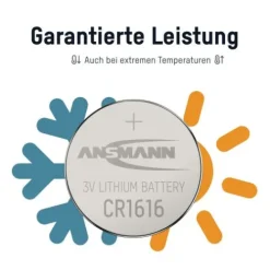 ANSMANN AG Lithium Knopfzelle CR1616^ Knopfzellen Batterien