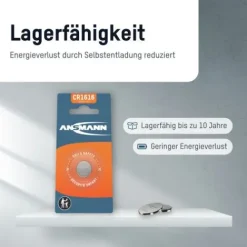 ANSMANN AG Lithium Knopfzelle CR1616^ Knopfzellen Batterien