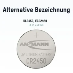 ANSMANN AG Lithium Knopfzelle CR2450^ Knopfzellen Batterien