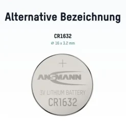 ANSMANN AG Lithium Knopfzelle CR1632^ Knopfzellen Batterien