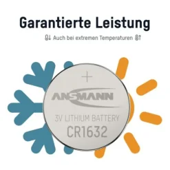 ANSMANN AG Lithium Knopfzelle CR1632^ Knopfzellen Batterien