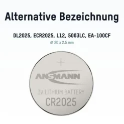 ANSMANN AG Lithium Knopfzelle CR2025^ Knopfzellen Batterien