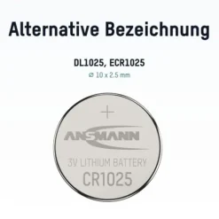 ANSMANN AG Lithium Knopfzelle CR1025^ Knopfzellen Batterien
