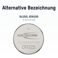 ANSMANN AG Lithium Knopfzelle CR1225^ Knopfzellen Batterien