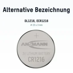 ANSMANN AG Lithium Knopfzelle CR1216^ Knopfzellen Batterien