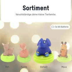 ANSMANN AG Mobiles Nachtlicht Elefant^Kinder Maus & Elefant