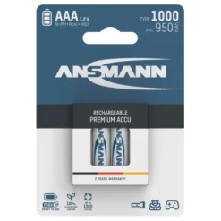 ANSMANN AG NiMH Akku Micro AAA Typ 1000 (min. 950 mAh) 4er Blister^ Akkus