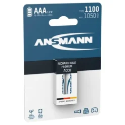 ANSMANN AG NiMH Akku Micro AAA Typ 1100 (min. 1050 mAh) 2er Blister^ Akkus