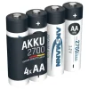 ANSMANN AG NiMH Akku Mignon AA Typ 2700 (min. 2500 mAh) 4er Blister^ Akkus