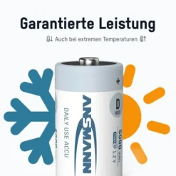 ANSMANN AG NiMH Akku Mono D 5000 mAh maxE 2er^ Akkus