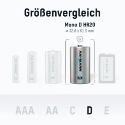 ANSMANN AG NiMH Akku Mono D 8500 mAh maxE 2er Blister^ Akkus