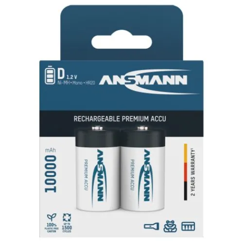ANSMANN AG NiMH Akku Mono D Typ 10000 (min. 9300 mAh) maxE 2er Blister^ Akkus