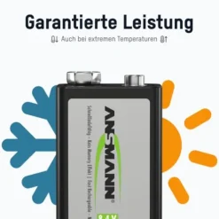 ANSMANN AG NiMH Akku 9V E-Block 200 mAh maxE 1er Blister^ Akkus