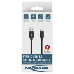 ANSMANN AG Type-C USB Daten und Ladekabel 120 cm^ Typ C