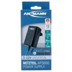 ANSMANN AG Universal-Netzteil APS 600 max. 0,6 A/7,2 W bei 3 - 12 V DC^ Netzteile