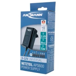 ANSMANN AG Universal-Netzteil APS 600 max. 0,6 A/7,2 W bei 3 - 12 V DC^ Netzteile