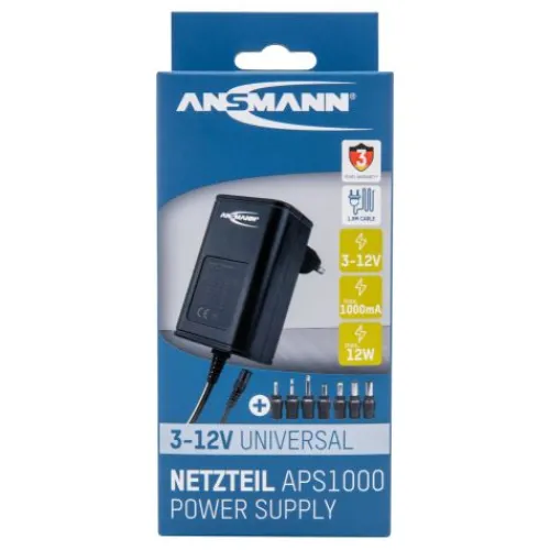 ANSMANN AG Universal-Netzteil APS 1000 max. 1 A/12 W bei 3 - 12 V DC^ Netzteile