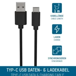 ANSMANN AG USB Typ-C Daten und Ladekabel 100 cm^ Typ C