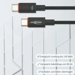 ANSMANN AG USB Typ-C Kabel, 60 cm, anthrazit^ Typ C
