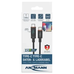 ANSMANN AG USB Typ-C Kabel, 200 cm, anthrazit^ Typ C